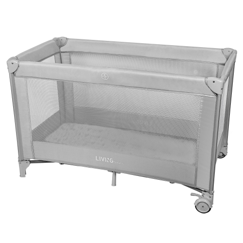 LIVINGbasics Baby Playard , Foldable Baby Playpen for Toddlers Kids Safe Play Center with Packing Bag and 2 Wheels