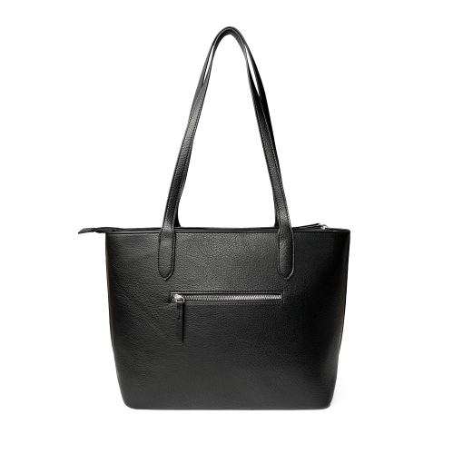 NICCI Tote Bag with Slit Pocket Black