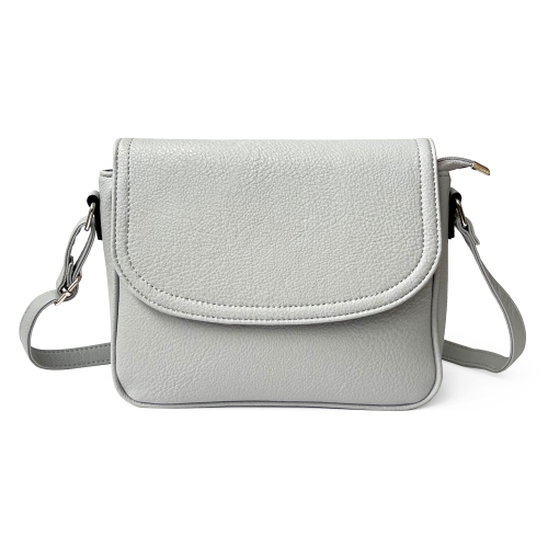 Image 1 of 7.. NICCI Crossbody Bag with Front Flap Light Grey