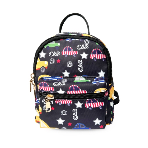 NICCI  Kids Backpack With Car Print In Black