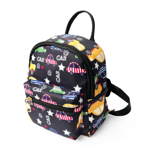 NICCI Kids Backpack with Car Print, Black