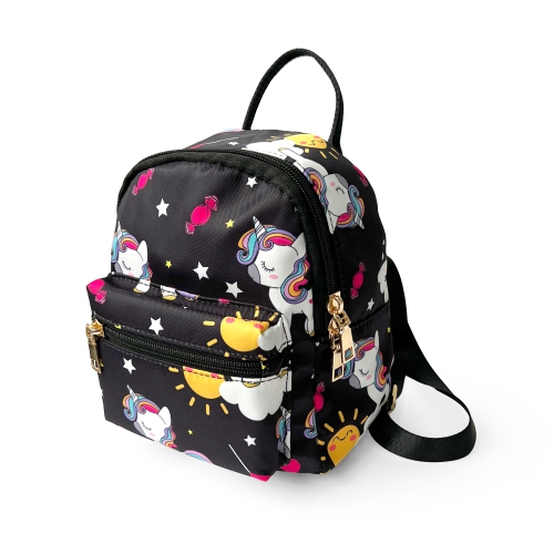 NICCI Kids Backpack with Unicorn Print, Black