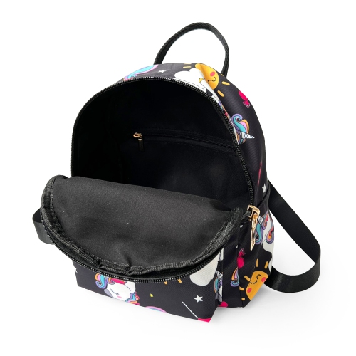 NICCI Kids Backpack with Unicorn Print, Black