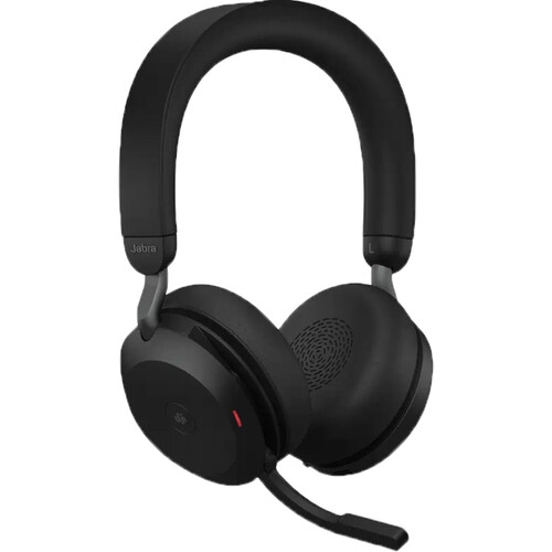 Jabra Evolve2 75 On-Ear Noise Cancelling Sound Isolating Truly Wireless Bluetooth 5.2 Headsets with Mic-USB-A - Black(27599-989-999)