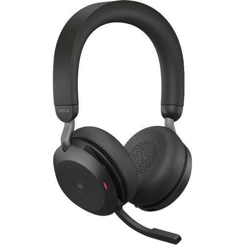 Jabra Evolve2 75 On-Ear Noise Cancelling Sound Isolating Truly Wireless Bluetooth 5.2 Headsets with Mic -USB-C- Black(27599-989-899)