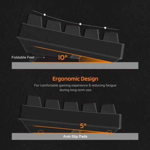 LTC NB681 Nimbleback Wired 65% Mechanical Keyboard, RGB Backlit Ultra-Compact 68 Keys Gaming Keyboard with Hot-Swappable Switch and Stand-Alone