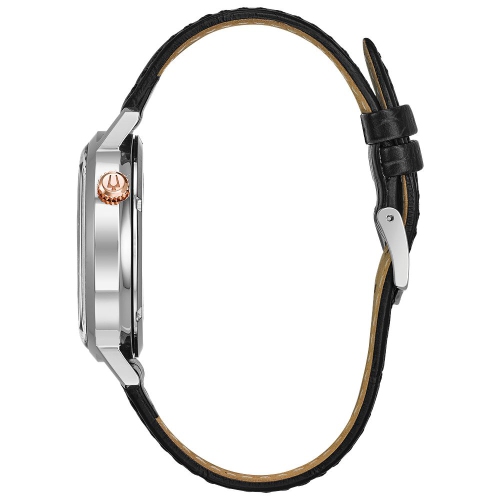 Boîtier et bracelet en acier inoxydable argenté et cadran bleu à quartz double cadran bleu 34&nbsp;mm de Bulova