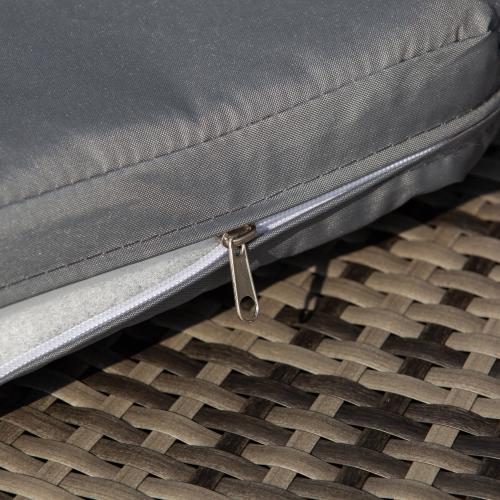 Outsunny 4 Pieces Outdoor Daybed with Retractable Canopy, PE Rattan Wicker Round Sofa Day Bed, Patio Sectional Conversation Furniture Set with