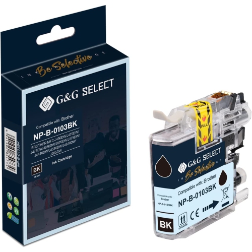 G&G Select Compatible Ink Cartridge for Brother LC103BK High Yield 600 Pages use for Brother MFC