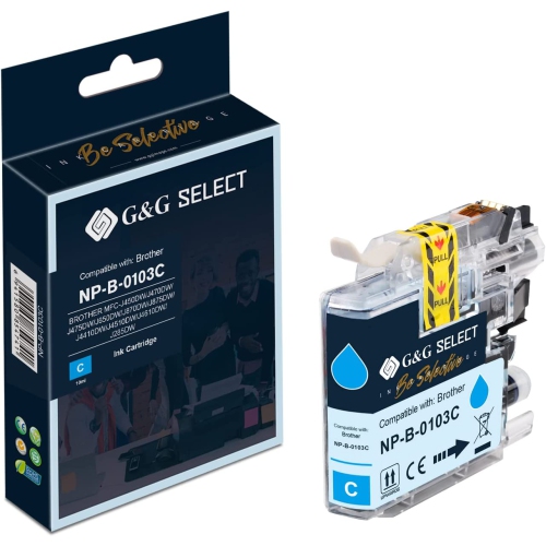 G&G Select Compatible Ink Cartridge for Brother LC103C High Yield 600 Pages use for Brother MFC
