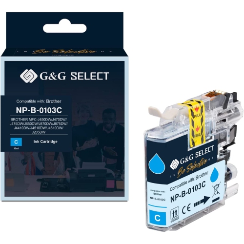 G&G Select Compatible Ink Cartridge for Brother LC103C High Yield 600 Pages use for Brother MFC