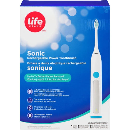 LIFE BRAND  Sonic Rechargeable Power Toothbrush