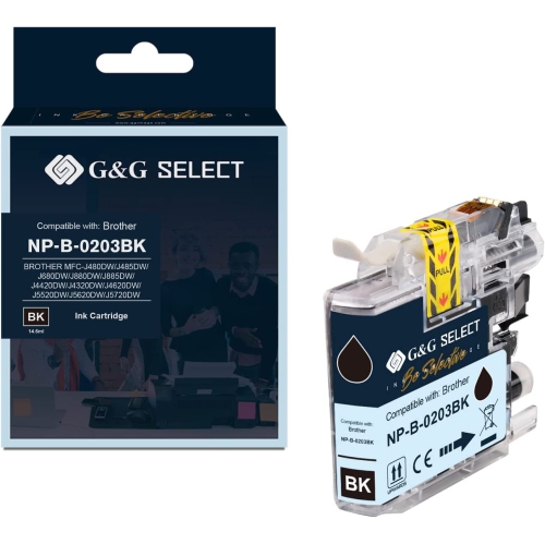 G&G Select Compatible Ink Cartridge for Brother LC203C for Brother