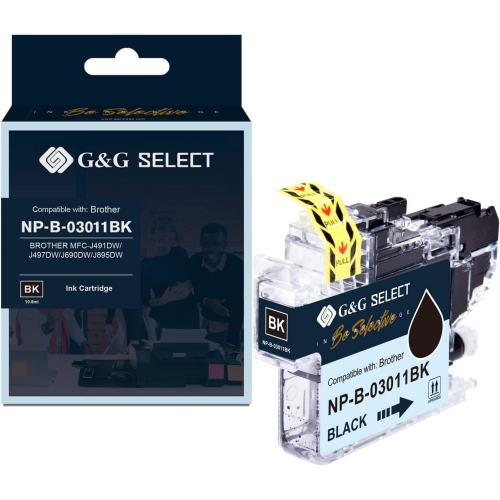 G&G Select Compatible Ink Cartridge for Brother LC3011C 250 Pages use for Brother MFC-J491DW/J497DW/J690DW/J890DW/J895DW