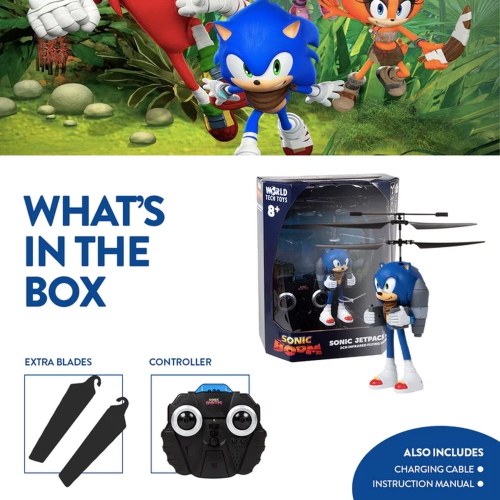 SEGA Licensed Sonic Boom Jetpack 2CH IR RC Flying Figure