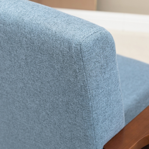 HOMCOM – Causeuse de 48&nbsp;po pour chambre à coucher, causeuse moderne, canapé à 2 places avec pattes en caoutchouc pour salon, bleu