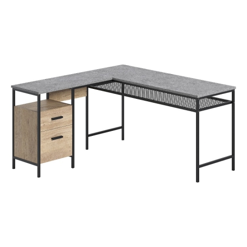 SAUDER  Market Commons Engineered Wood/metal L-Desk In Prime Oak