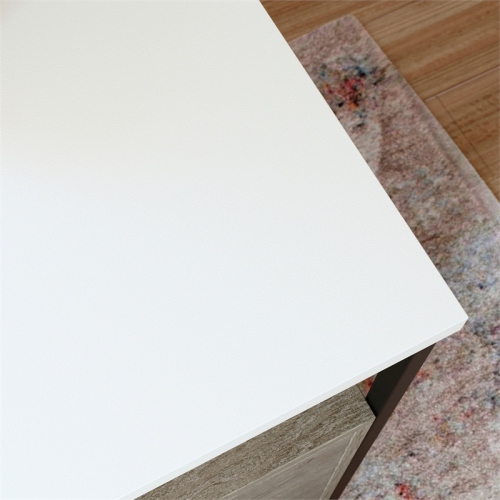 Sauder Tremont Row Engineered Wood/Metal L-Desk in Mystic Oak