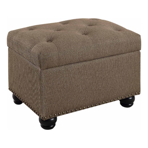 CONVENIENCE CONCEPTS  Designs4Comfort 5Th Avenue Storage Ottoman In Fabric With Solid Wood Feet In Beige
