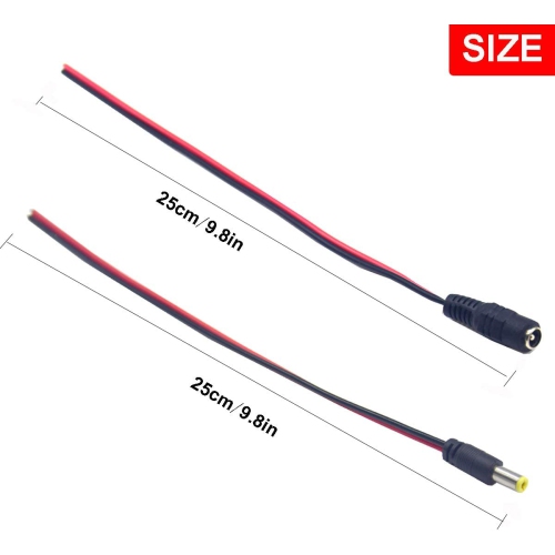 Câble d'alimentation CC ISTAR, 10 paires de câbles d'alimentation CC, connecteurs mâles et femelles 12V 5A, adaptés aux caméras de sécurité CCTV et