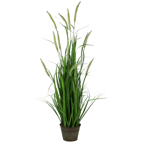 NORTHLIGHT  36" Potted Artificial Onion Grass Plant In Green