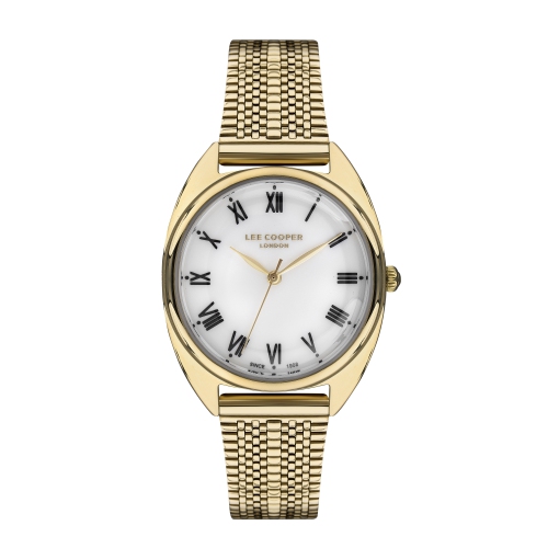 LEE COOPER  Ladies Lc07234.130 Gold Watch W/white Dial In Yellow