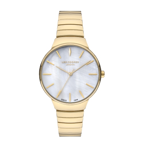 LEE COOPER  Ladies Lc07342.120 Gold Watch W/white Dial In Yellow