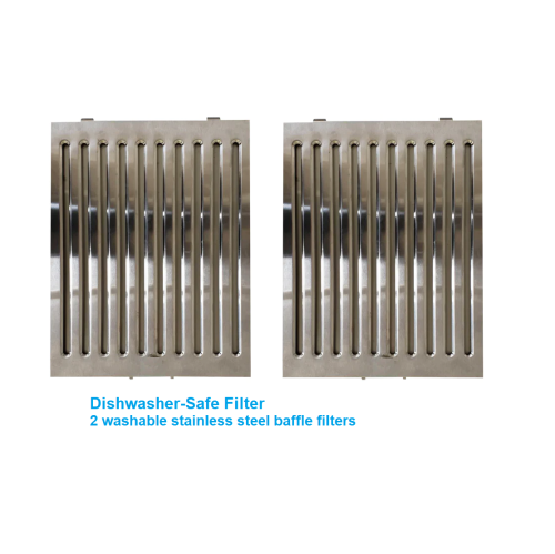 Vertrons 30 inch Tempered Glass Island Mount Range Hood, 800 CFM Ducted Exhaust Vent, Touch Control Panel, 4 Speed Fan, 2 pcs Baffle Filters, Auto