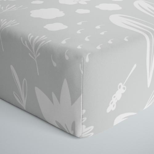 Drap-housse pour lit de bébé en coton percalé de Kushies - Gris Lapin