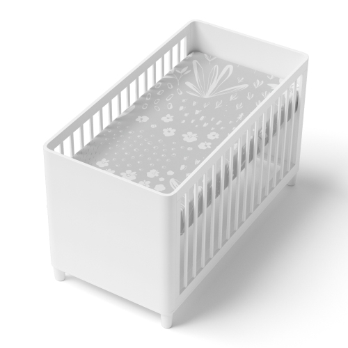 Drap-housse pour lit de bébé en coton percalé de Kushies - Gris Lapin