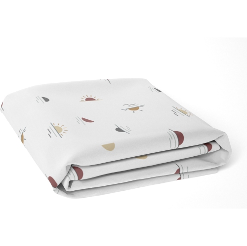 KUSHIES  Cotton Percale Fitted Crib Sheet - Sun