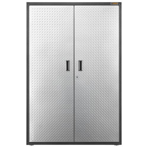 Gladiator Heavy Duty Welded Steel Office Storage Cabinet - Silver Tread