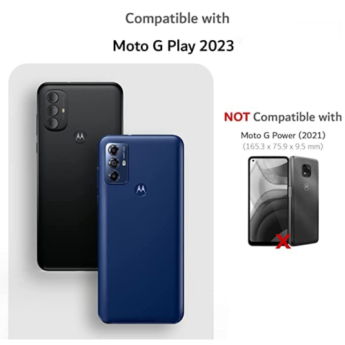 XCRS Folio Magnetic Wallet Cover, PU Leather Pouch with Card Slot and Stand Case for Motorola G Play 2023