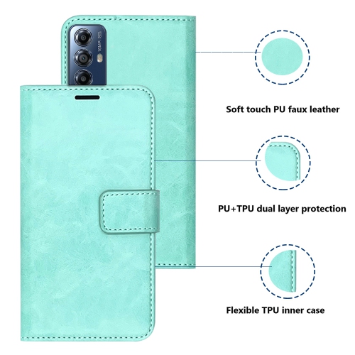 XCRS Folio Magnetic Wallet Cover, PU Leather Pouch with Card Slot and Stand Case for Motorola G Play 2023