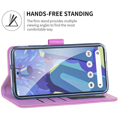 XCRS Folio Magnetic Wallet Cover, PU Leather Pouch with Card Slot and Stand Case for Motorola G Play 2023