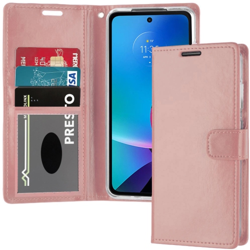 XCRS Folio Housse de portefeuille magnétique, pochette en cuir PU avec fente pour carte et étui pour Motorola G Play 2023