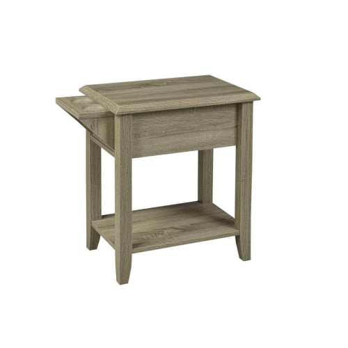 Brassex Inc. Telephone Stand with Storage Drawer and Cupholders - Dark Taupe