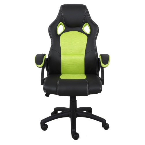 Brassex Inc. Tilt Reclining Gaming Chair - Black & in Green