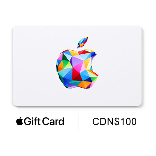 Carte-cadeau Apple de 100 $ - Téléchargement numérique (envoi par courriel)