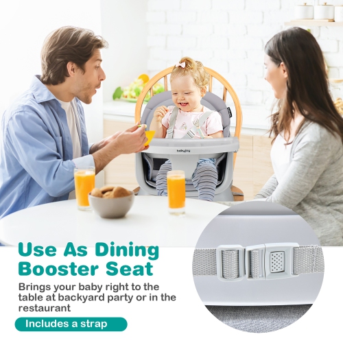 Costway 6-in-1 Baby High Chair Convertible Dining Booster Seat with Removable Tray