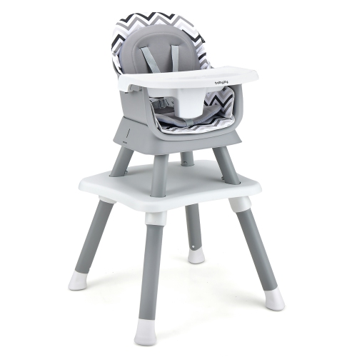 Costway 6-in-1 Baby High Chair Convertible Dining Booster Seat with Removable Tray