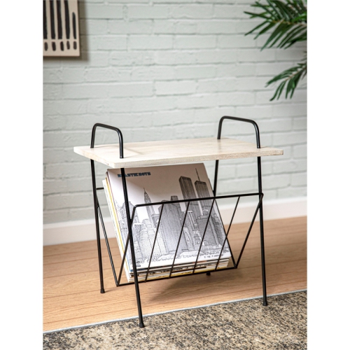 Crosley Furniture Wiltshire Modern Wood and Metal Turntable Stand in Natural