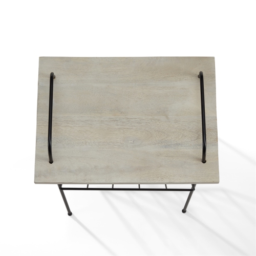 Crosley Furniture Wiltshire Modern Wood and Metal Turntable Stand in Natural