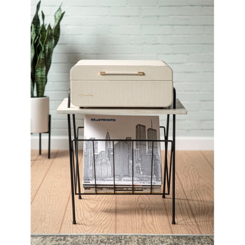 Crosley Furniture Wiltshire Modern Wood and Metal Turntable Stand in Natural