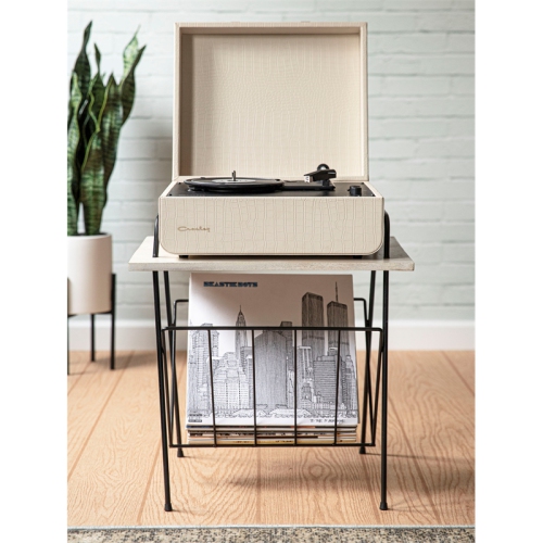 Crosley Furniture Wiltshire Modern Wood and Metal Turntable Stand in Natural