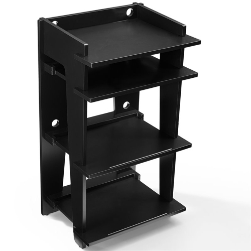 Crosley Furniture Soho MDF Wood and Birch Veneer Turntable Stand in Black