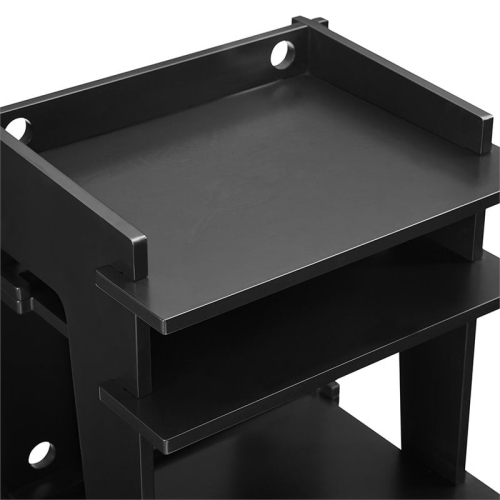 Crosley Furniture Soho MDF Wood and Birch Veneer Turntable Stand in Black