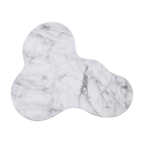 TOV Furniture Slab 22"H Transitional Marble Concrete Stone Side Table in White