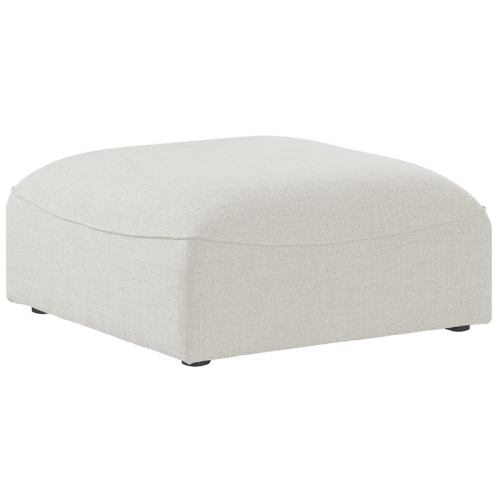 MERIDIAN FURNITURE  Miramar Cream Durable Linen Textured Ottoman