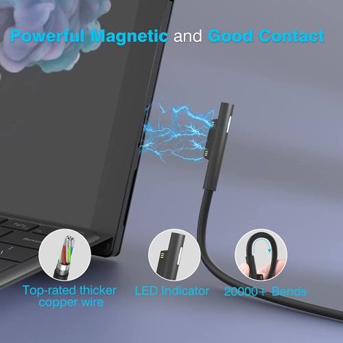 WINGOMART Surface Charger 127W for Surface Book 3/2/1 Surface Pro X/7/6/5/4/3, Laptop 3/2/1, Surface Go with 6ft Cord